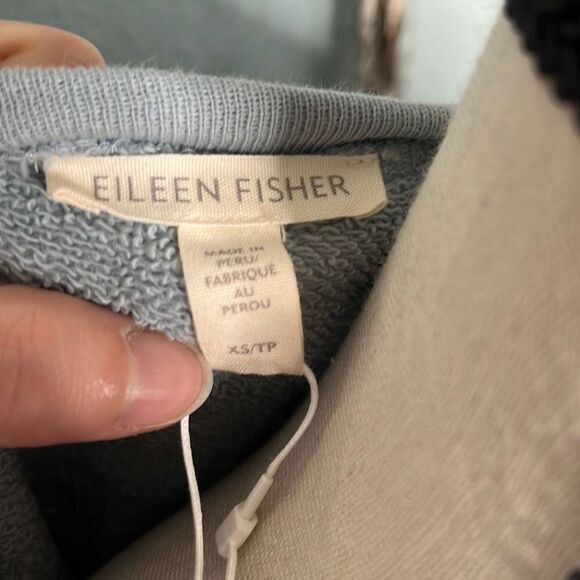 Eileen Fisher Womens Sweatshirt Boxy Tunic Crewneck Blue Size Extra Small NWT - Picture 9 of 12
